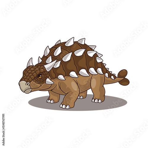 cartoon vector illustration of ankylosaurus. cartoon vector illustration dinosaur suitable for poster, brochure, web, mascot, sticker, etc.