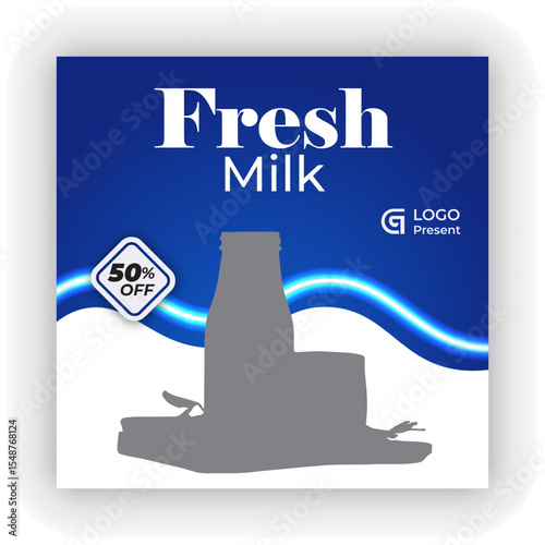 Special milk food menu instagram banner ad concept social media post template