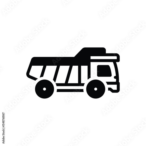 Black solid icon for truck