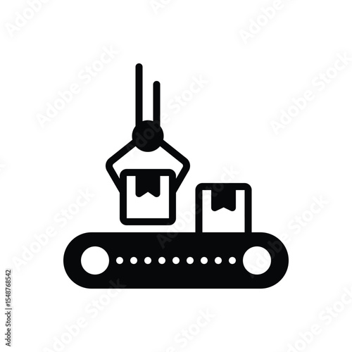 Black solid icon for conveyor