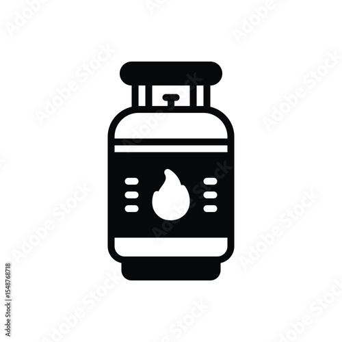 Black solid icon for gas