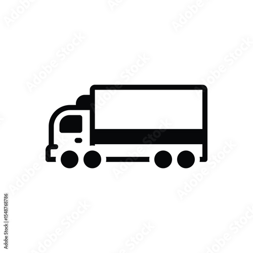 Black solid icon for lorry