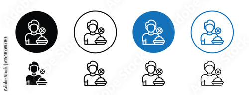 Set of colored pixel perfect Eating disorders icon, 1 silhouette, 1 unexpanded, Icon showing food and a stressed person symbolizing eating issues.