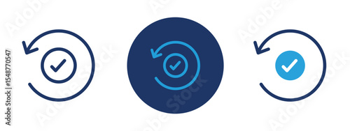 Set of colored pixel perfect Reuse icon, 1 silhouette, 1 unexpanded, Reuse symbol with circular arrows and hand or leaf.