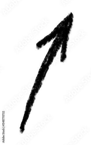 Doodle emphasis arrow vector icon. Arrow grunge art twist zigzag line, curve wave.