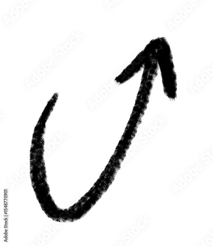 Doodle emphasis arrow vector icon. Arrow grunge art twist zigzag line, curve wave.