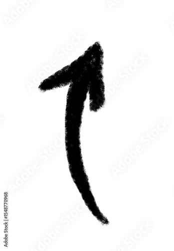 Doodle emphasis arrow vector icon. Arrow grunge art twist zigzag line, curve wave.