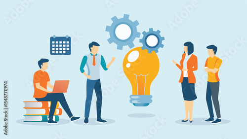 Team Brainstorming New Ideas and Innovation