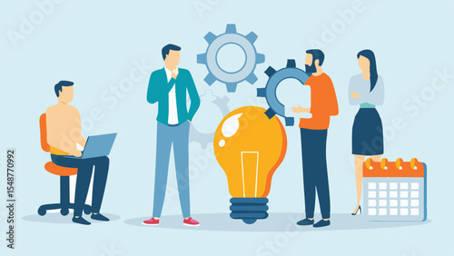 Team Brainstorming New Ideas and Planning Projects