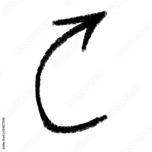 Doodle emphasis arrow vector icon. Arrow grunge art twist zigzag line, curve wave.