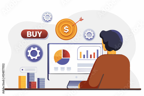 Person Analyzing Financial Data on Computer Screen