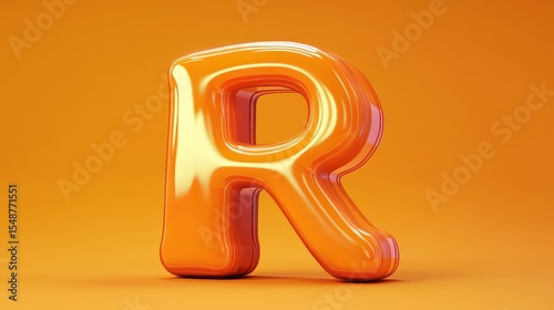 Orange Retro Font. Three-Dimensional Alphabet with Bold Retro Display