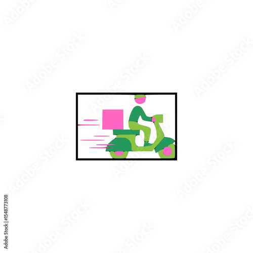 Fast delivery box icon -parcel shipping symbol in flat style.