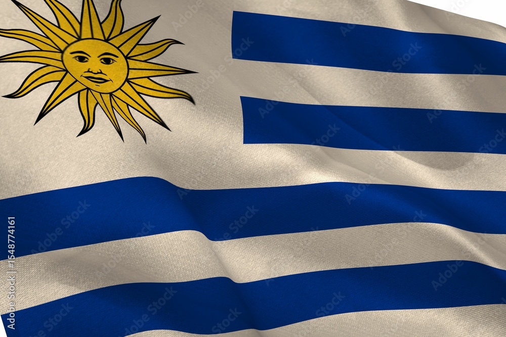 Naklejka premium Digitally generated uruguay national flag