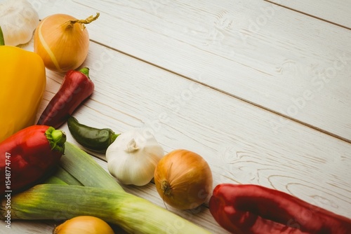 Fresh vegetables on table