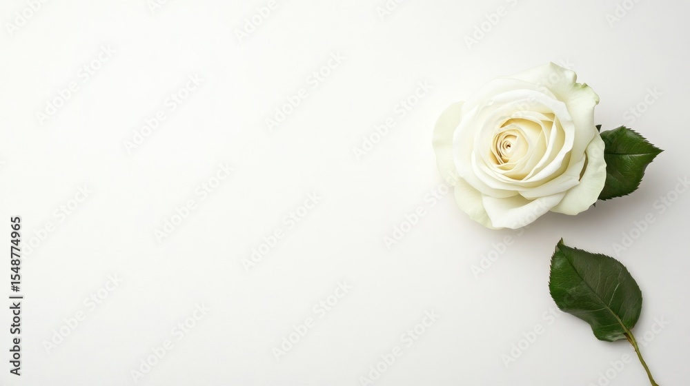 Fototapeta premium White rose elegant floral design
