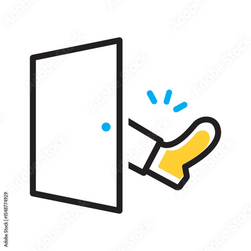 Vector multi color icon for Kicked
