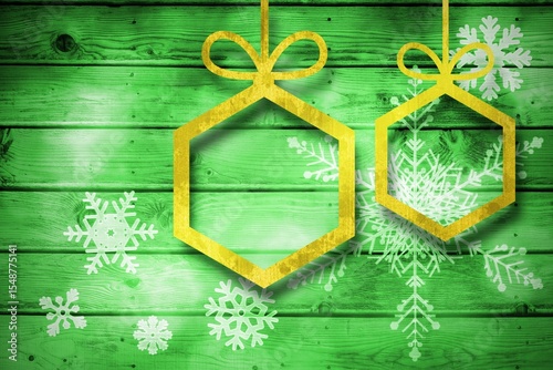 Christmas decorations over wood