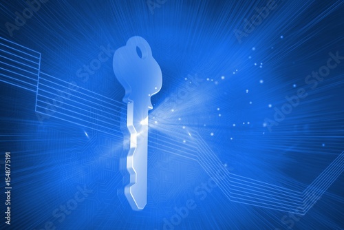 Digitally generated glowing key