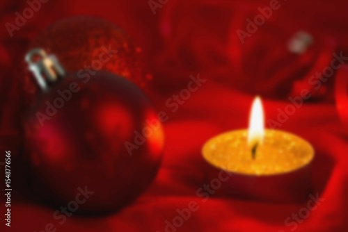 Golden tea light candle with christmas decorations
