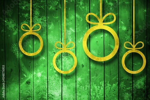 Christmas decorations over wood