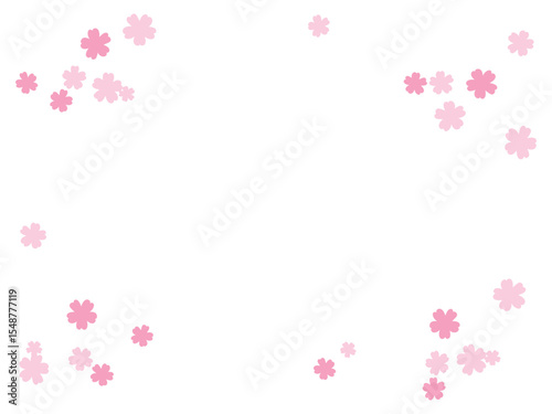 Pink cherry blossom Sakura flower isolated on white background vector. Flat design. 