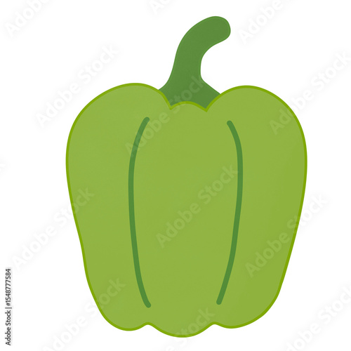 green pepper isolated on white