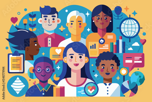Diverse group of people communicating and sharing ideas in a creative environment