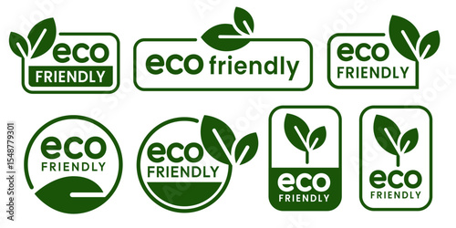 Set of eco friendly icons. Ecologic food stamps. Organic natural food labels.
