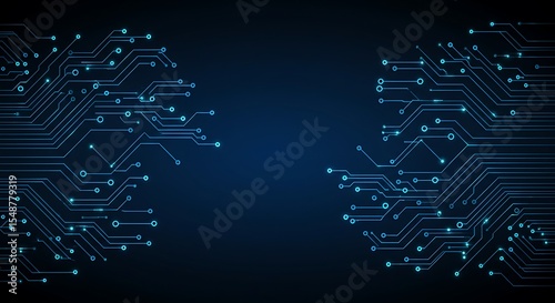 Abstract Technology Background Futuristic Circuit Board Design, Digital Network, Connectivity, High-Tech Innovation