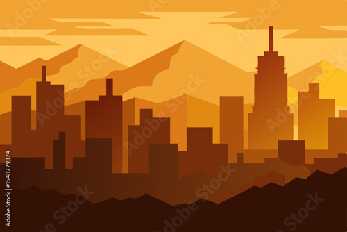 los angeles skyline with rainbow