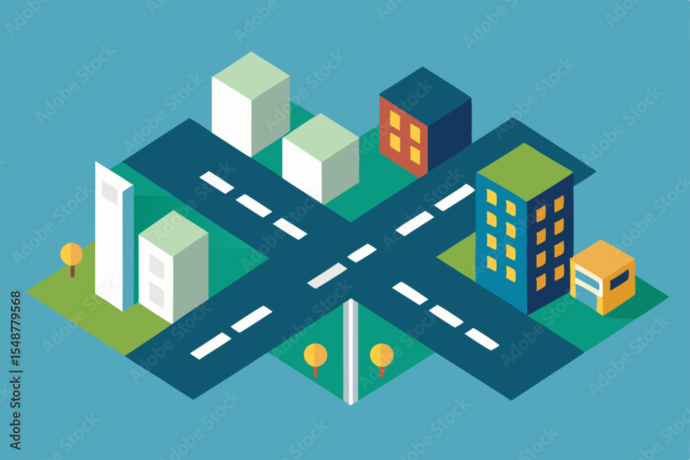 Fototapeta premium vector illustration of city