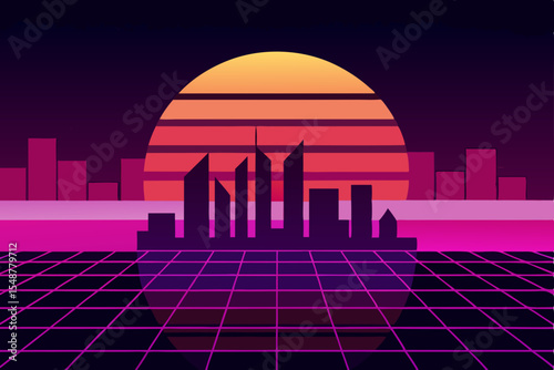 city skyline at night