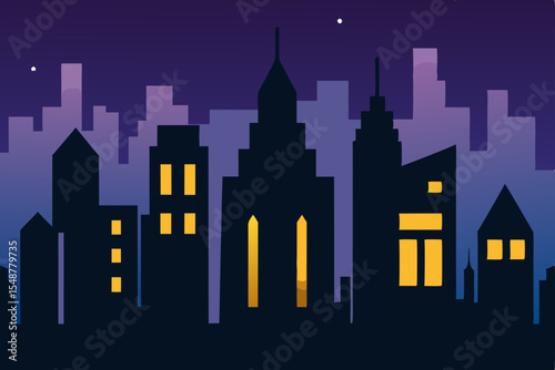 night city vector illustration