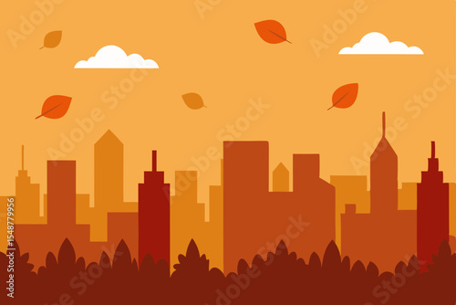 los angeles skyline in autumn