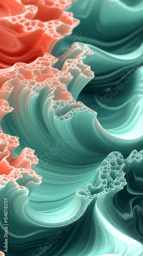 a refined abstract liquid display 3d design on vertical background