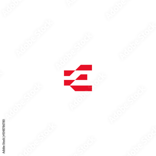 Letter E logo icon flat vector design