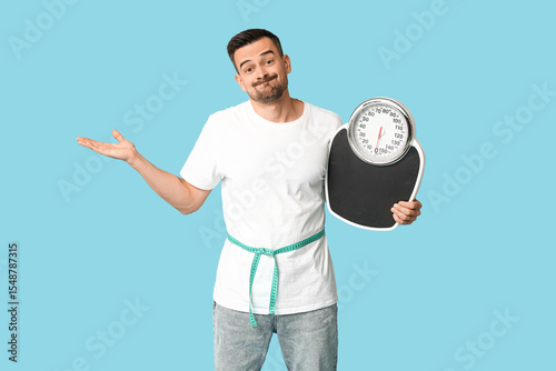 Handsome sporty shocked man...