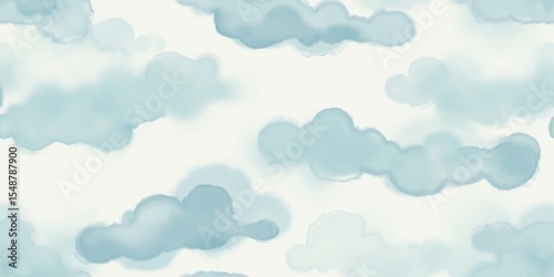 Blue watercolor clouds texture background