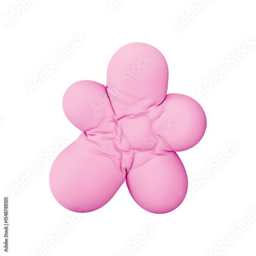 Pink Geometric Shapes In 3D Style