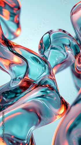a dynamic abstract liquid display 3d design on vertical background