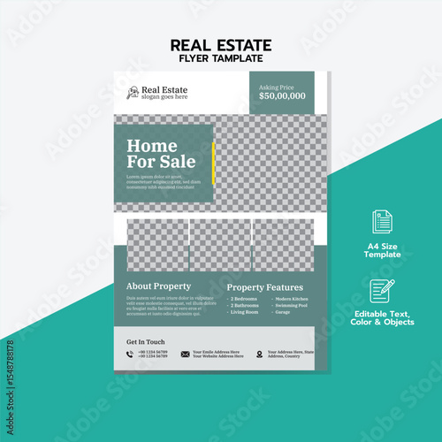 Modern Real Estate Flyer Template for Home Sale