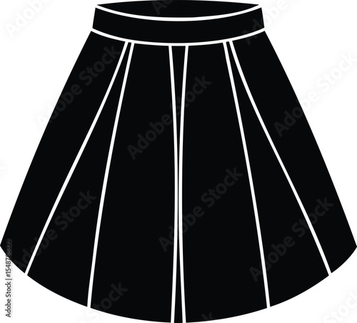 Elegant black flared skirt with a comfortable waistband, ideal for everyday wear