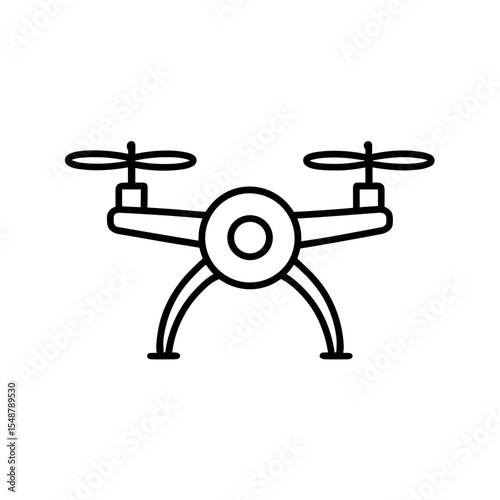 Military drone icon outline style representing unmanned aerial surveillance