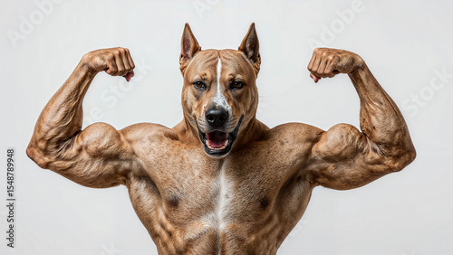 Energetic dog displaying strength and readiness to defend
