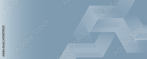 Abstract hexagon lines on gray background. Geometric stripe line art design for poster, brochure, cover, website, banner.