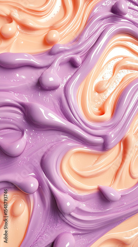 a vibrant abstract liquid display 3d design on vertical background