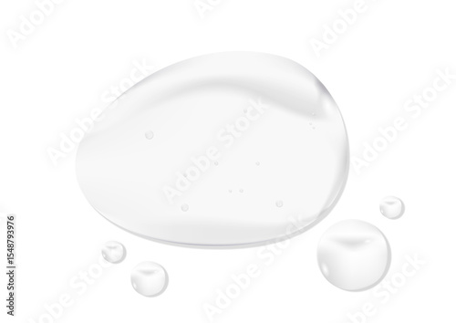 Liquid cosmetic product. Jelly bubble transparent toner. Makeup cleaner. Gel serum texture. Clear skin care liquid drops