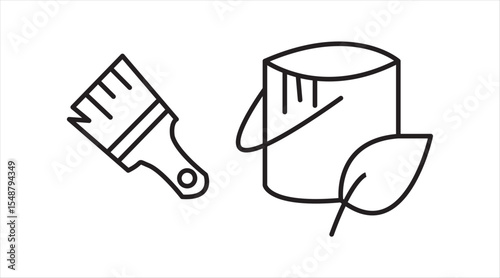 House Painting Thin Line Icons - Editable Stroke - Icons Include A Painter Painting, Paint Roller, Paint Brush, Bucket Of Paint, Painting Supplies, Paint Pan, Mixing Paint