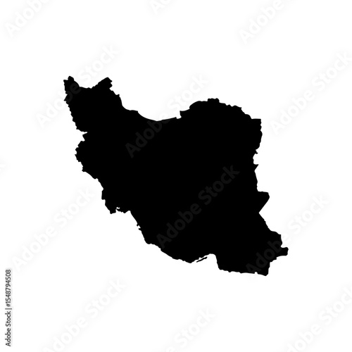 Iran map silhouette vector flat illustration design.